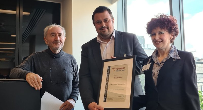 Paul Bowen accepting Dr Martens' award