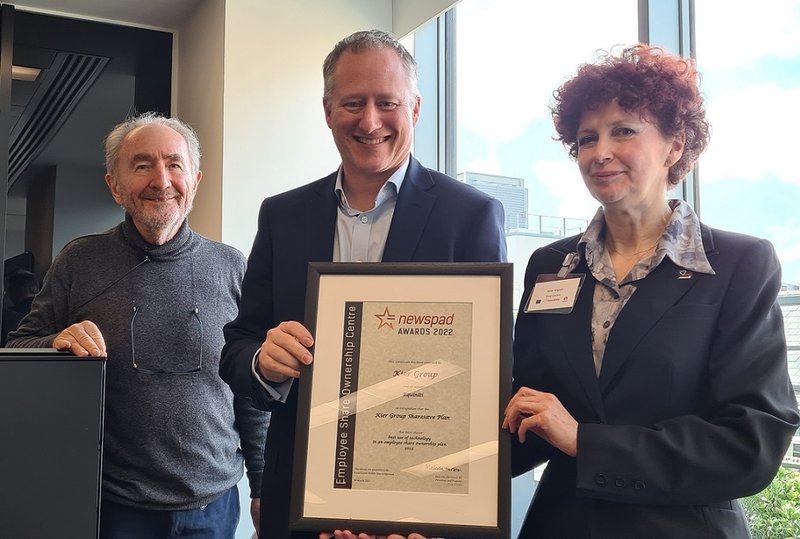 Jonathan Sturman accepts Kier Group's award